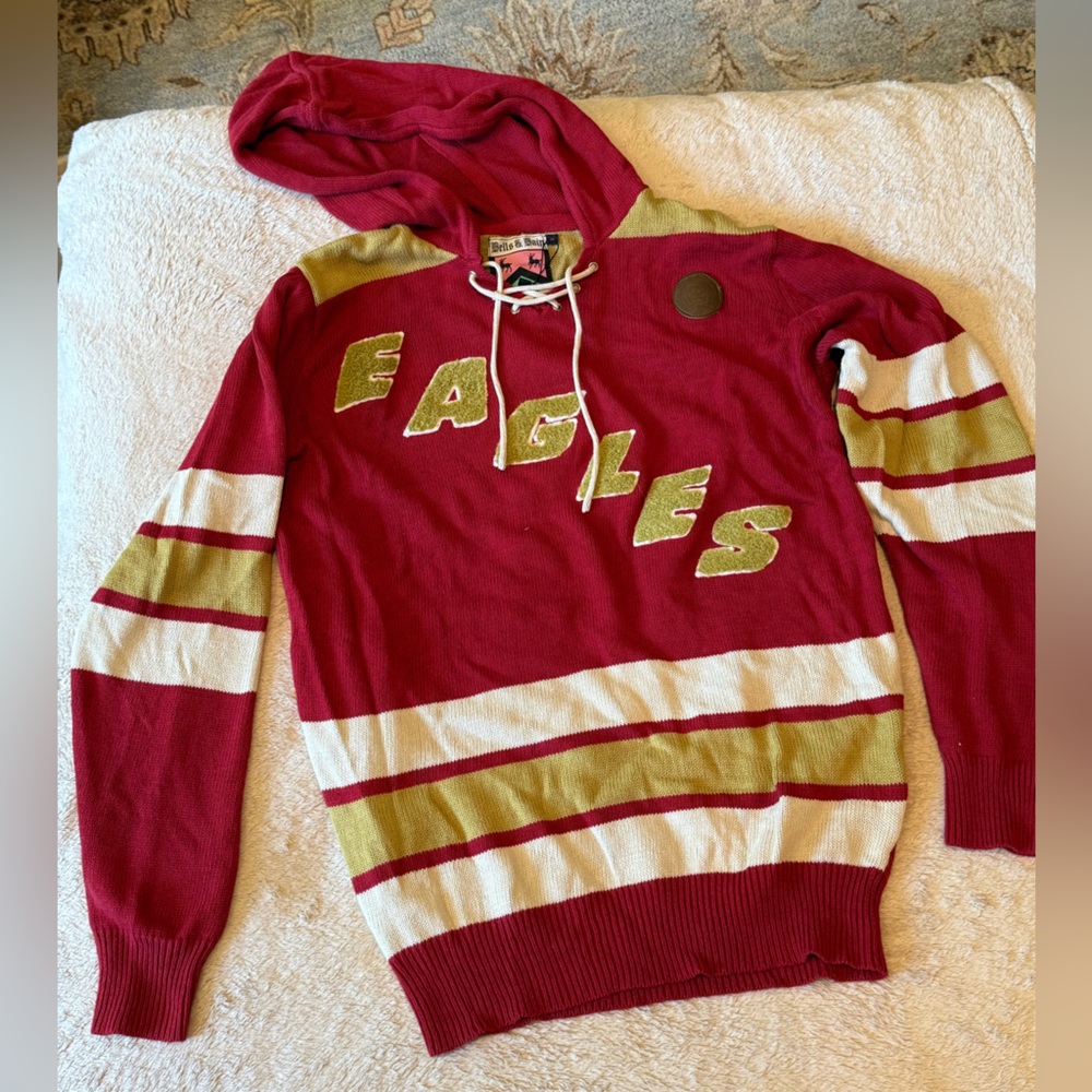 Boston College Maroon and Gold V-Neck Sweater